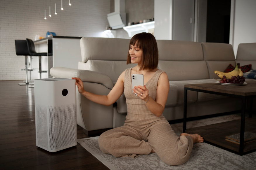 Person using an air purifier showing why people are buying purifiers for cleaner air.